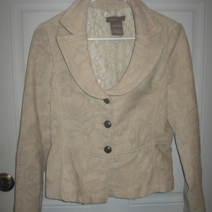 Kenar Cottagecore Cream Ivory Blazer Jacket Small